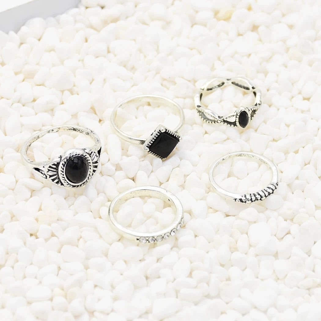 Fashion retro minority style European and American exaggerated engraved set joint ring female ring jewelry vintage style