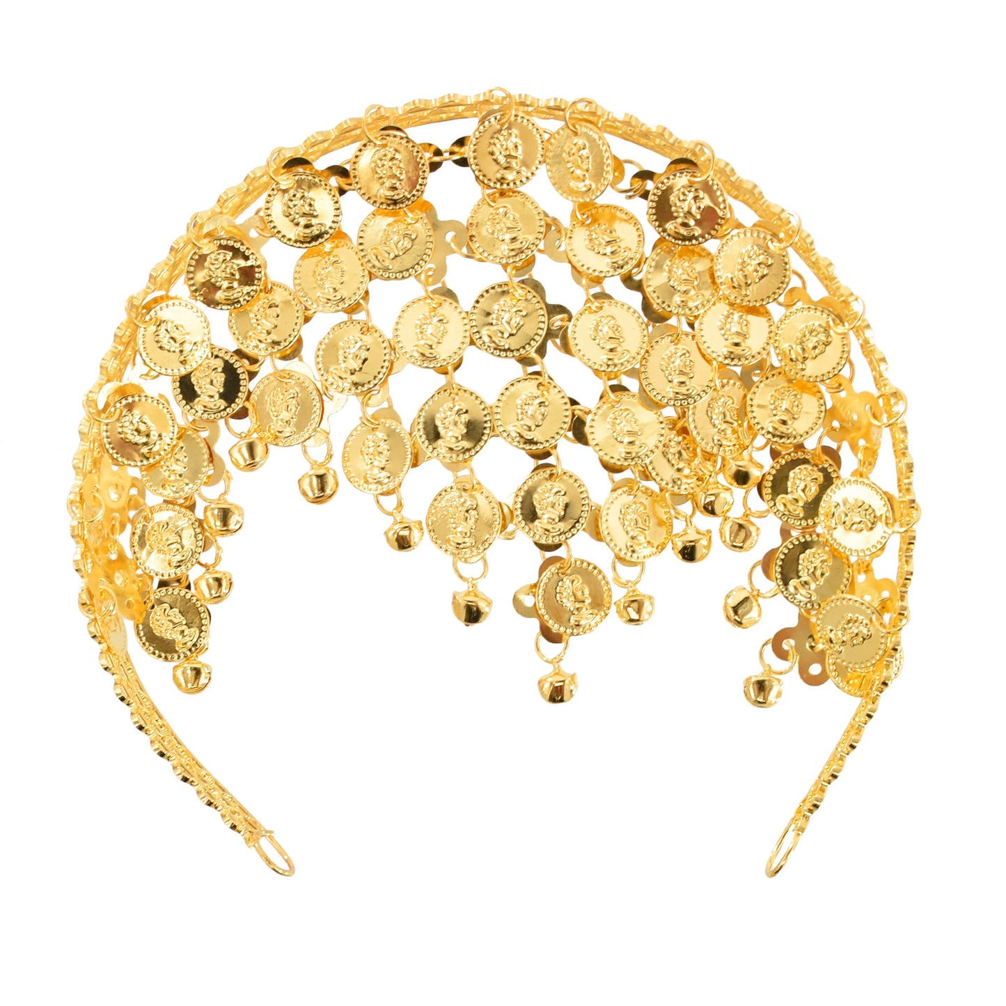 European and American fashion temperament necklace square dance Indian dance semicircle sequined headgear performance suit belly dance waist chain women