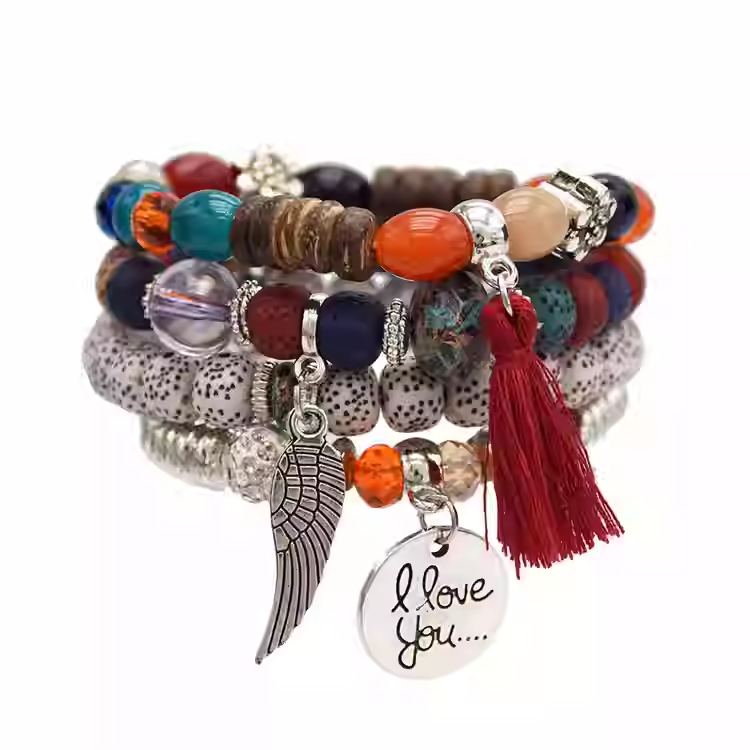 Ethnic style beaded multi-layer bracelet for men and women couples retro and versatile summer bracelet accessories
