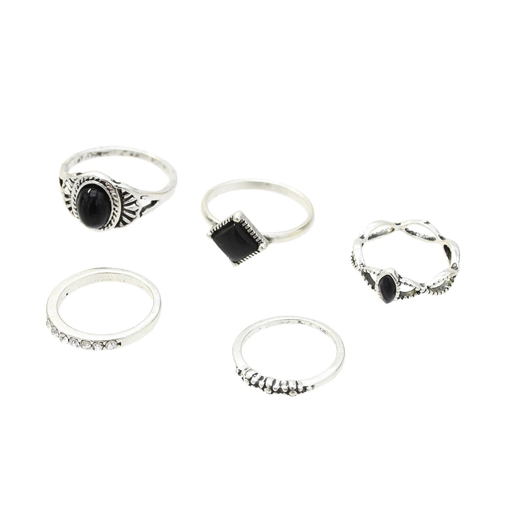 Fashion retro minority style European and American exaggerated engraved set joint ring female ring jewelry vintage style