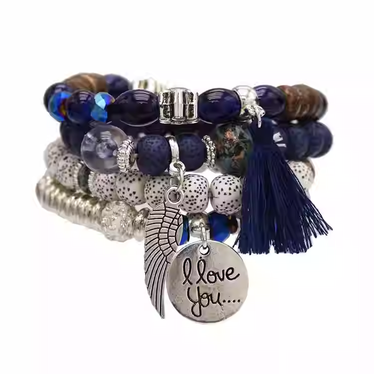 Ethnic style beaded multi-layer bracelet for men and women couples retro and versatile summer bracelet accessories