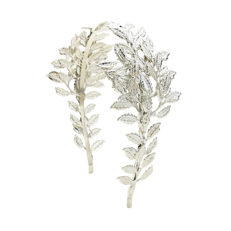 Back hanging gold metal headband, leaf laurel crown, bridal headgear, hair accessories, fairy headband, super fairy, European and American style