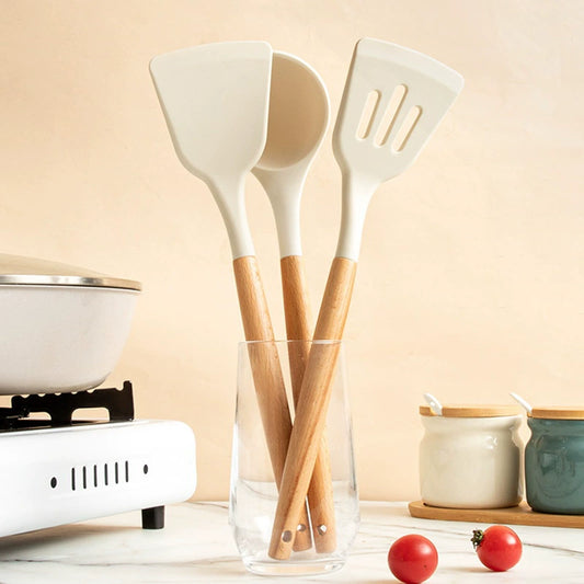 Japanese silicone spatula household cooking spatula non-stick pan special spatula kitchen supplies small silicone spatula set