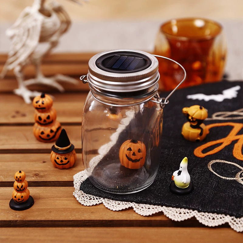 Halloween theme mini cute pumpkin lanterns tabletop ornaments props store scene atmosphere decorations small toys Halloween essentials