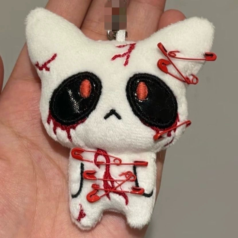 Halloween must-have original handmade broken little blood plush doll ornament dark ins dark goth wind bag pendant