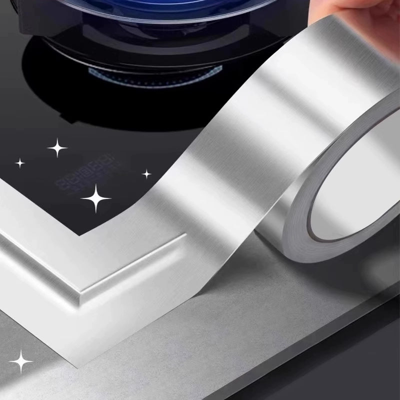 Gas stove edge banding strip Kitchen gas stove Sink pool Waterproof, oil-proof and high temperature resistant sticker Self-adhesive aluminum foil tape mildew
