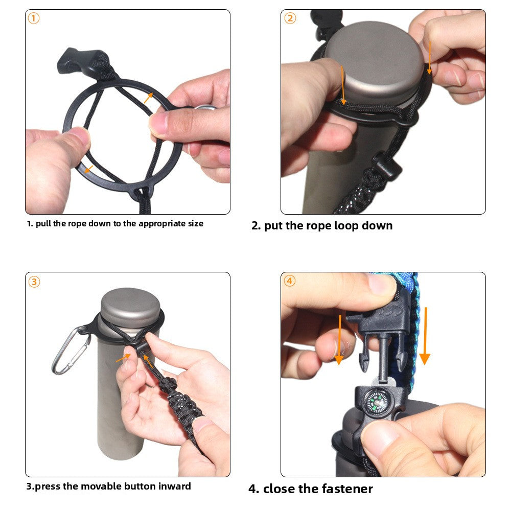 Outdoor sporting goods, mountaineering, camping, rock climbing, seven-core umbrella rope, woven kettle handle, new product.