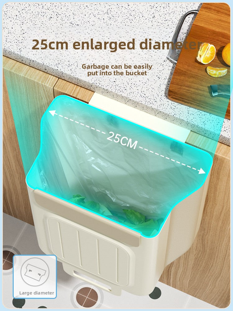 Kitchen trash can hanging type household food waste classification foldable cabinet door wall hanging bathroom toilet storage paper basket