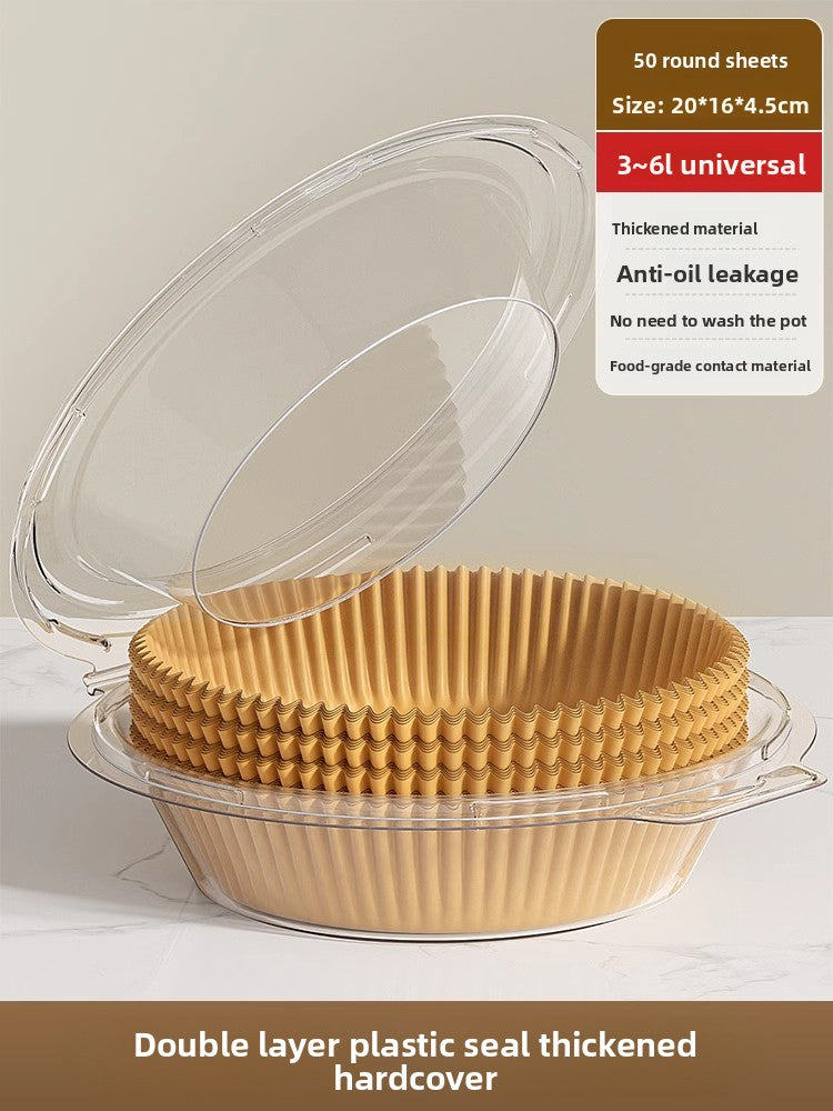 Air fryer special paper, oven oil-absorbing pad paper, household food grease trap bowl, high temperature resistant square baking silicone oil paper