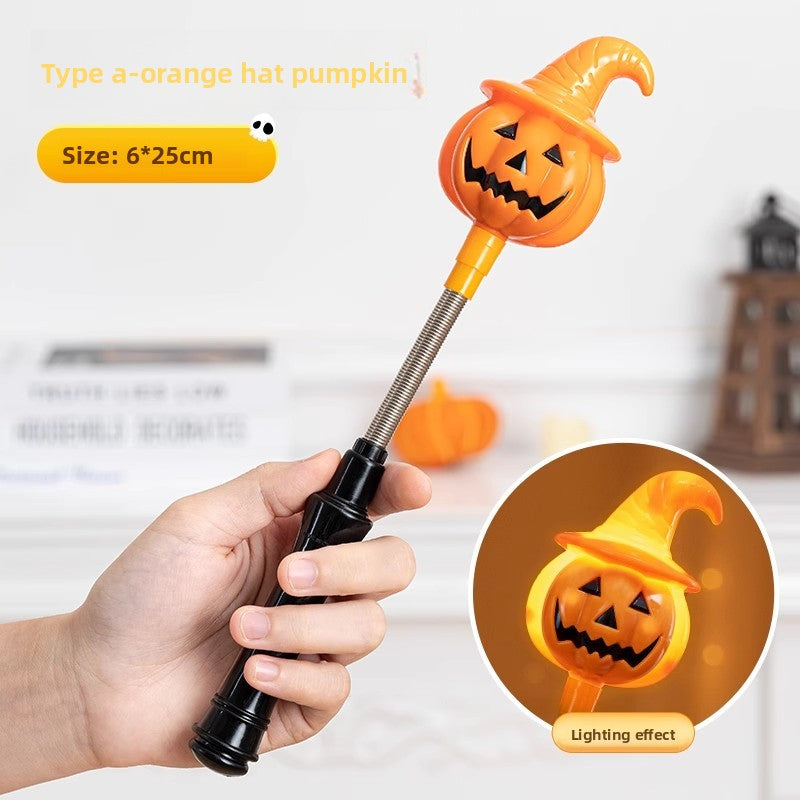 Halloween must-have decorative jack-o-lanterns glowing hand crank sticks children's gifts ornaments ambient dress-up props gifts toy lights