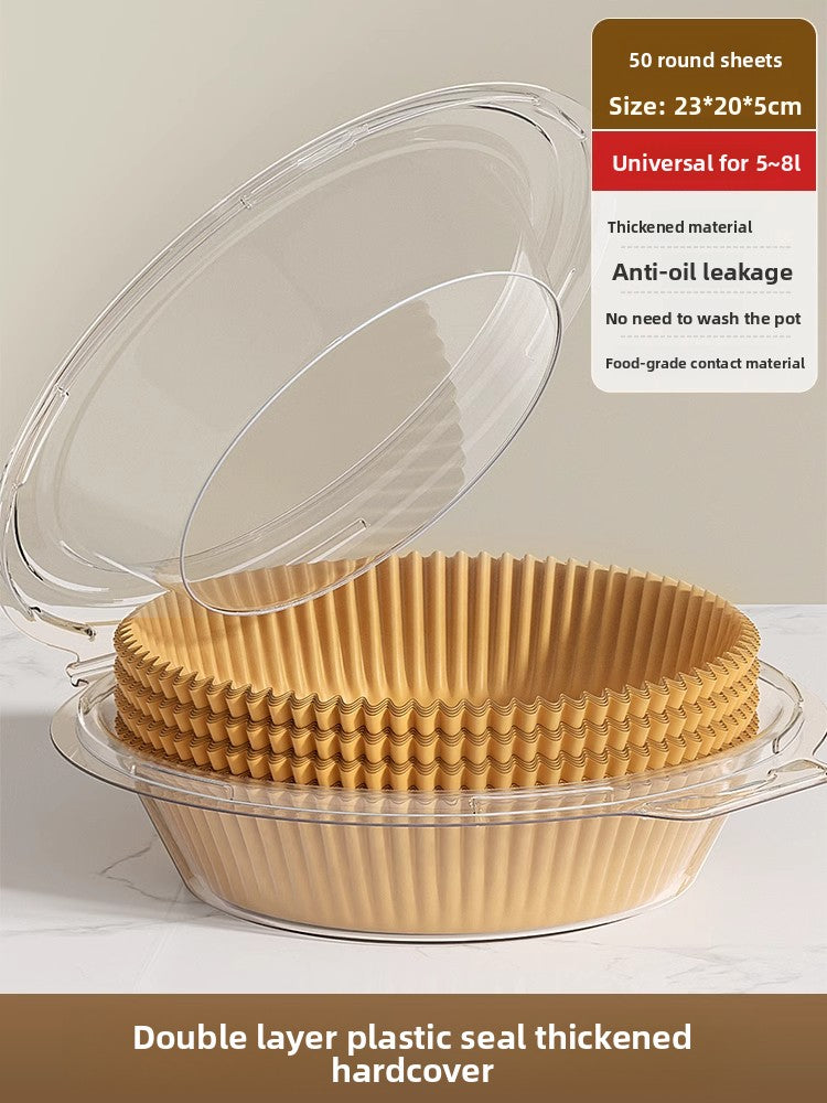 Air fryer special paper, oven oil-absorbing pad paper, household food grease trap bowl, high temperature resistant square baking silicone oil paper