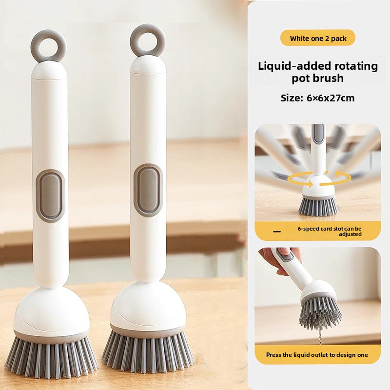 Pot brush Long handle brush Household liquid-adding type Rotatable non-stick oil does not hurt the pot Cleaning Kitchen special washing pot washing dishes