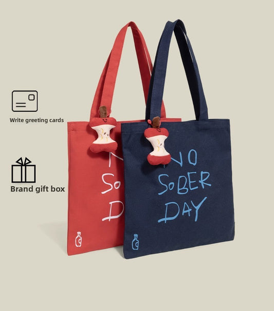 Korean Lazy Wind Shoulder Bag 2025 New Original Letter Design Large Capacity Tote Bag