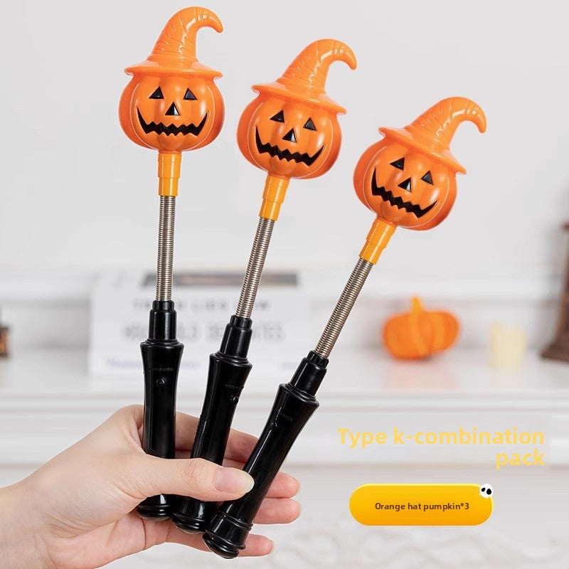 Halloween must-have decorative jack-o-lanterns glowing hand crank sticks children's gifts ornaments ambient dress-up props gifts toy lights