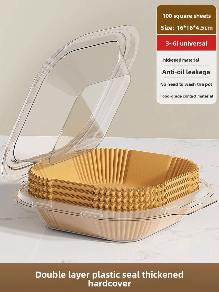 Air fryer special paper, oven oil-absorbing pad paper, household food grease trap bowl, high temperature resistant square baking silicone oil paper