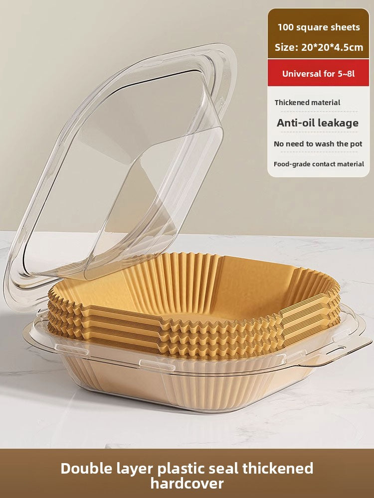 Air fryer special paper, oven oil-absorbing pad paper, household food grease trap bowl, high temperature resistant square baking silicone oil paper