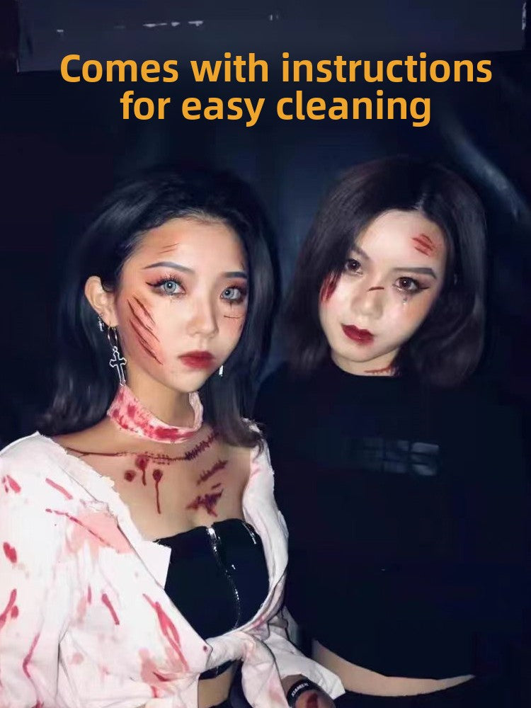 Halloween decoration makeup fake scars stickers ornaments face stickers tattoo stickers vampire costume horror makeup props Halloween essentials