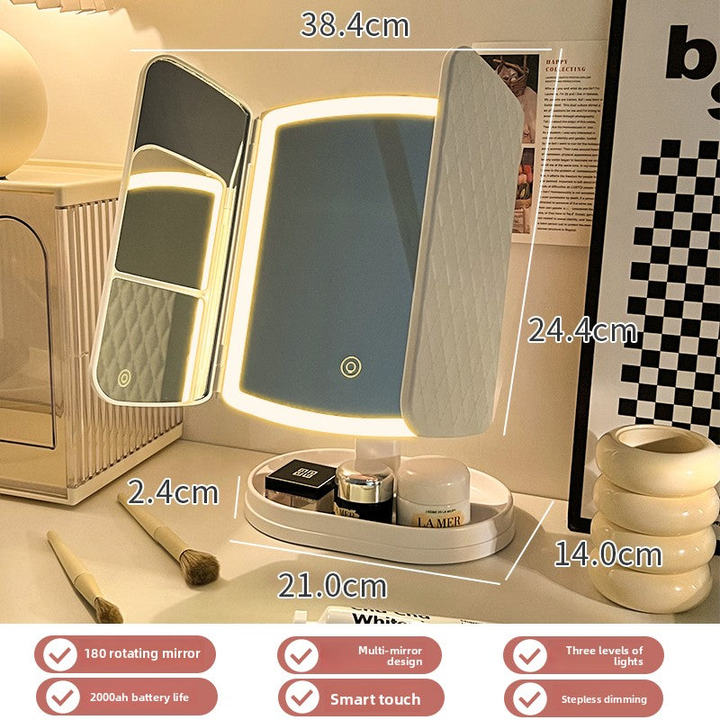 Halloween makeup essential mirror makeup mirror with lamp desktop vanity mirror charging led lamp birthday gift girls dormitory practical mirror