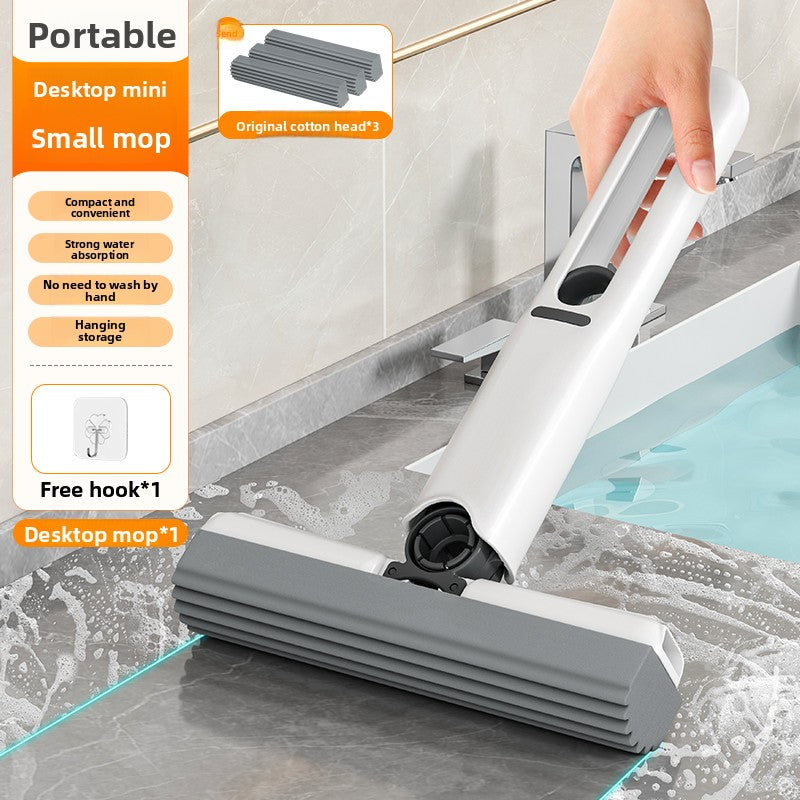 Mini small mop sponge absorbent household desktop handheld hand-washable bathroom lazy table wiping artifact multi-function