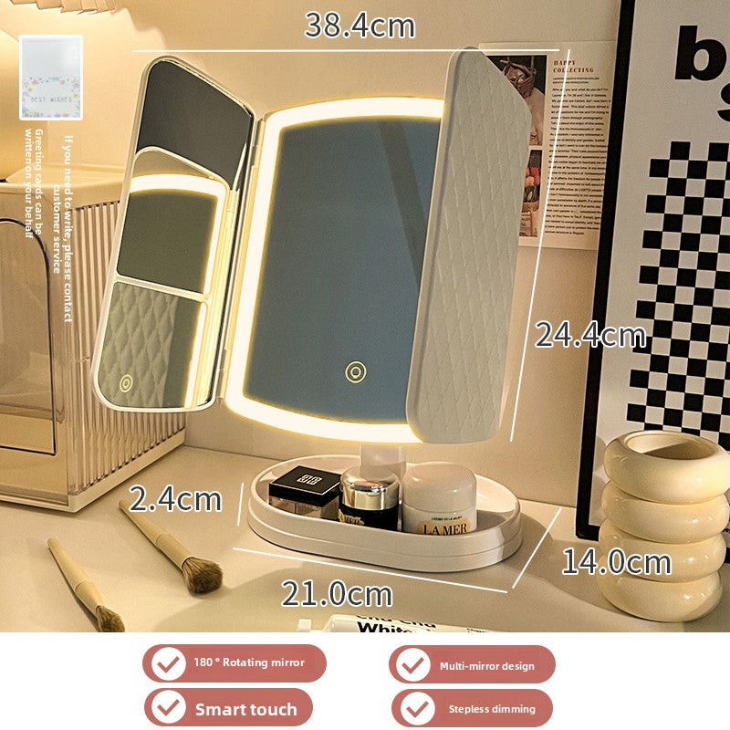 Halloween makeup essential mirror makeup mirror with lamp desktop vanity mirror charging led lamp birthday gift girls dormitory practical mirror