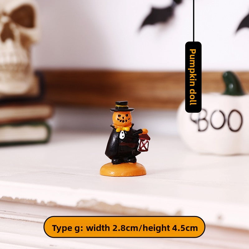 Halloween theme mini cute pumpkin lanterns tabletop ornaments props store scene atmosphere decorations small toys Halloween essentials