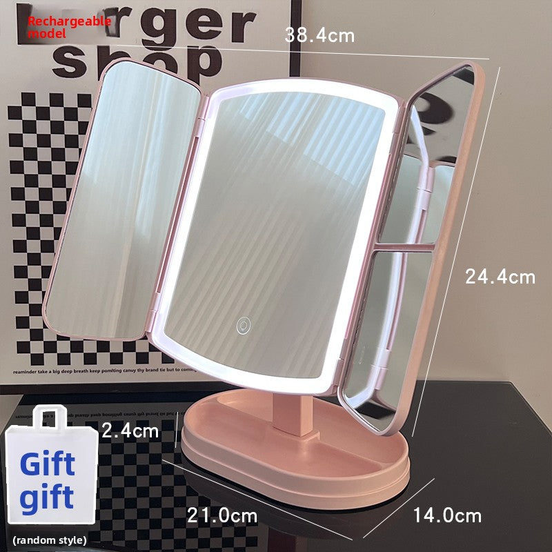 Halloween makeup essential mirror makeup mirror with lamp desktop vanity mirror charging led lamp birthday gift girls dormitory practical mirror