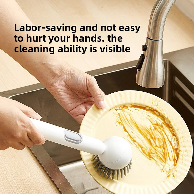 Pot brush Long handle brush Household liquid-adding type Rotatable non-stick oil does not hurt the pot Cleaning Kitchen special washing pot washing dishes