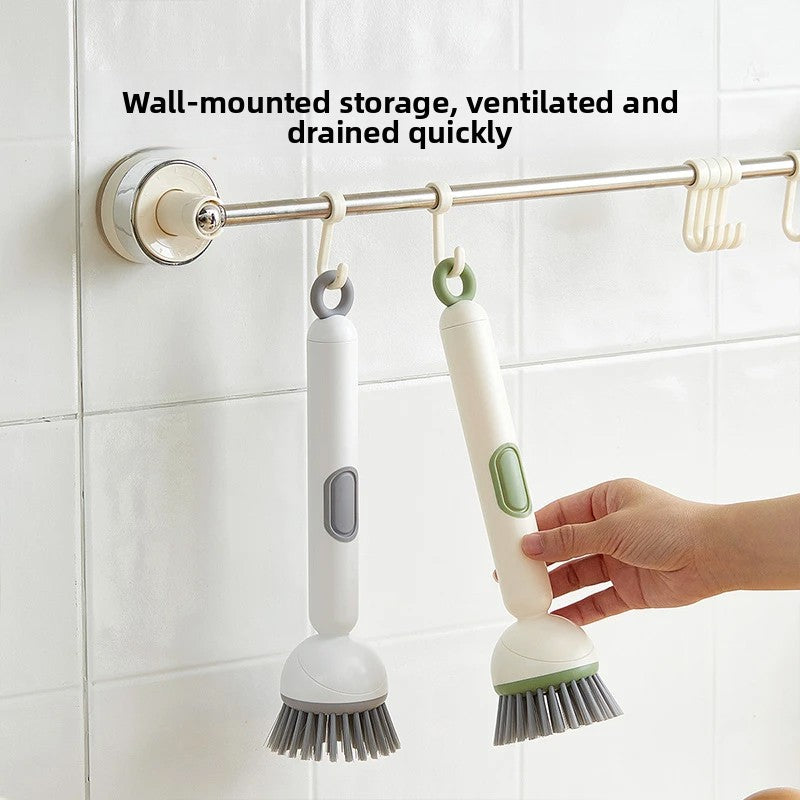 Pot brush Long handle brush Household liquid-adding type Rotatable non-stick oil does not hurt the pot Cleaning Kitchen special washing pot washing dishes