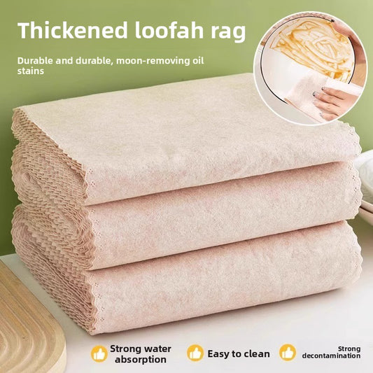 Loofah rag kitchen special oil-absorbing non-oil dishcloth easy to clean new hair-free household water-absorbing cleaning