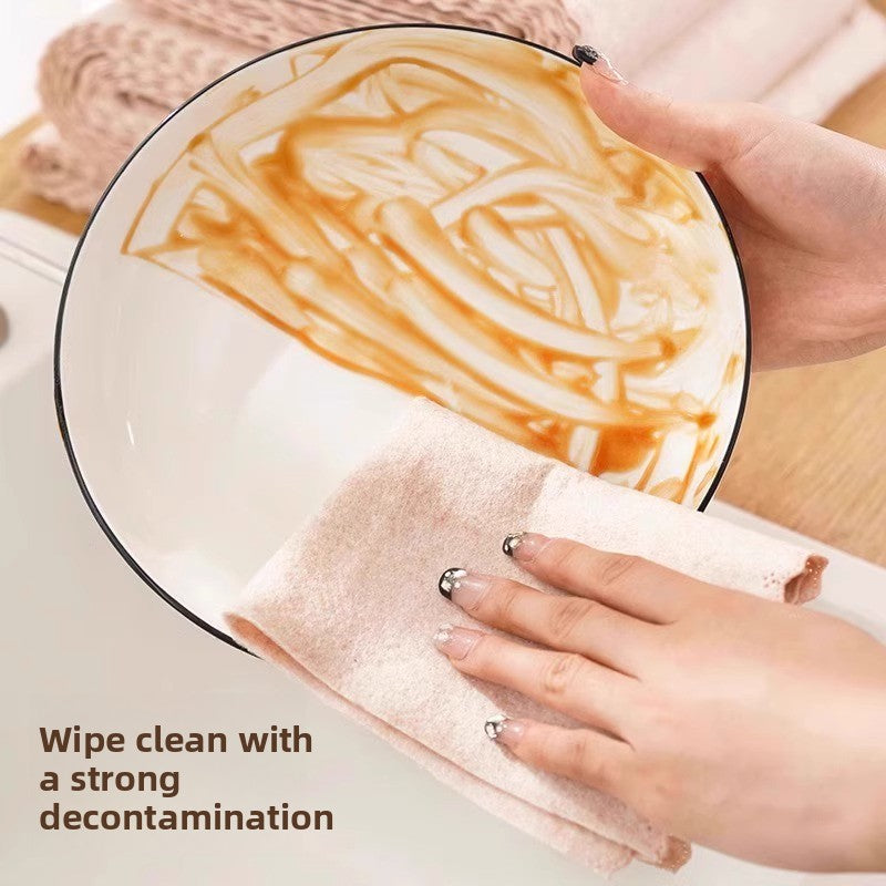 Loofah rag kitchen special oil-absorbing non-oil dishcloth easy to clean new hair-free household water-absorbing cleaning