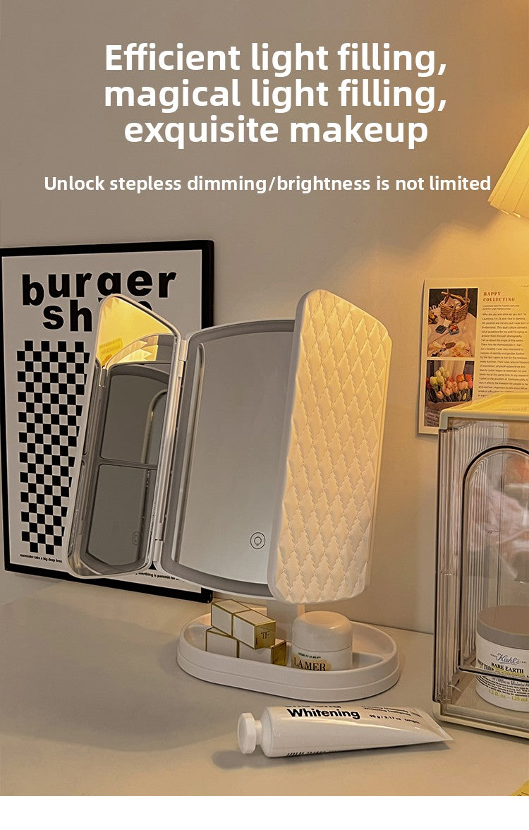Halloween makeup essential mirror makeup mirror with lamp desktop vanity mirror charging led lamp birthday gift girls dormitory practical mirror