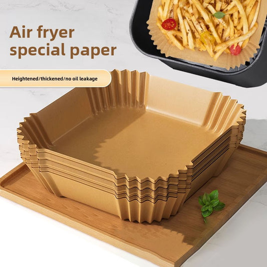 Air fryer special paper, oven oil-absorbing pad paper, household food grease trap bowl, high temperature resistant square baking silicone oil paper