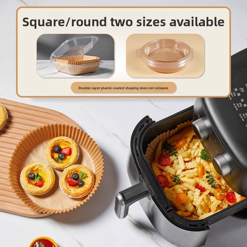 Air fryer special paper, oven oil-absorbing pad paper, household food grease trap bowl, high temperature resistant square baking silicone oil paper