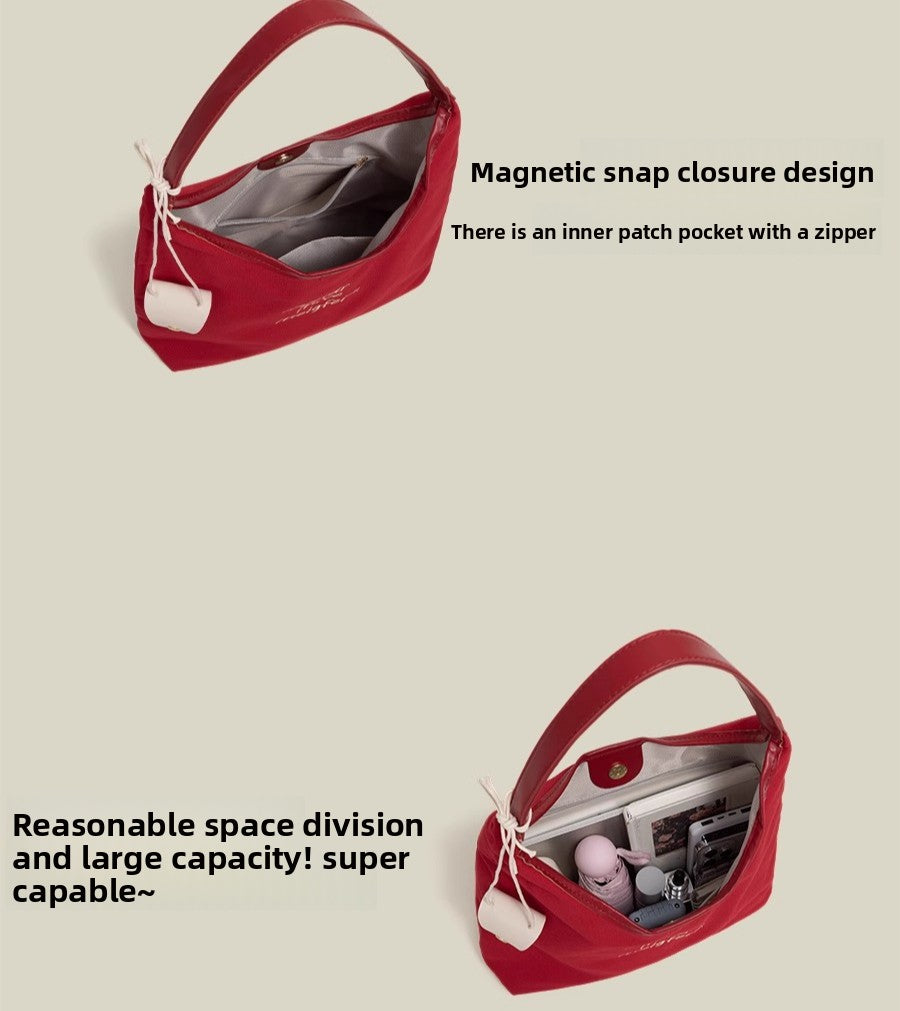 Korean early autumn original canvas bag women's 2025 new large-capacity casual shoulder tote bag