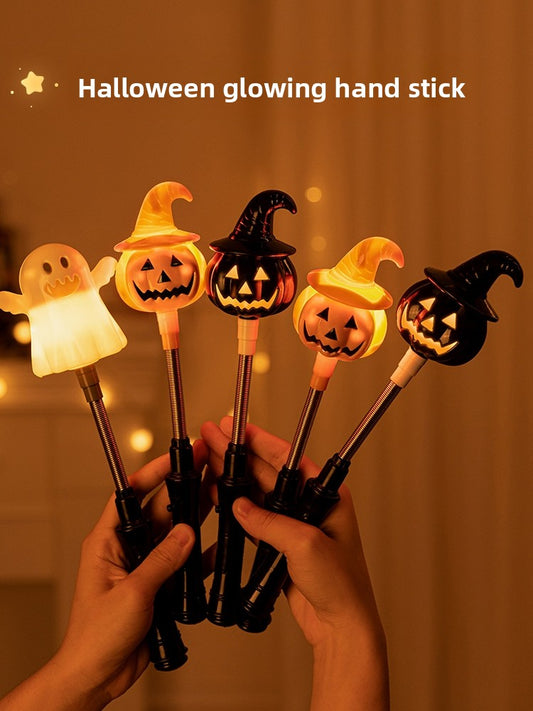 Halloween must-have decorative jack-o-lanterns glowing hand crank sticks children's gifts ornaments ambient dress-up props gifts toy lights
