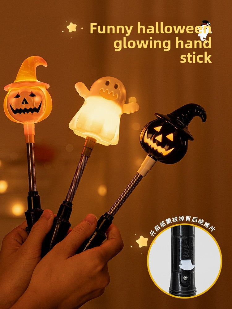 Halloween must-have decorative jack-o-lanterns glowing hand crank sticks children's gifts ornaments ambient dress-up props gifts toy lights