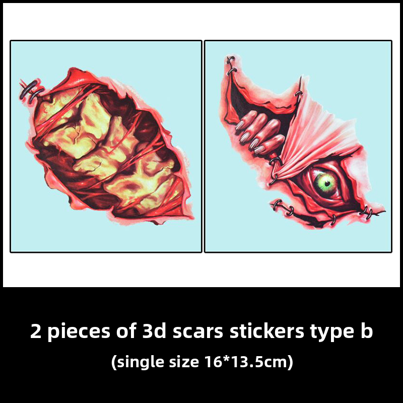 Halloween decoration makeup fake scars stickers ornaments face stickers tattoo stickers vampire costume horror makeup props Halloween essentials